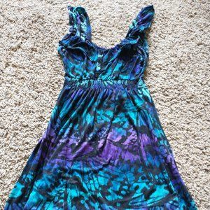 No Boundaries - Size Medium - Blue, Purple, Aqua Tank Dress